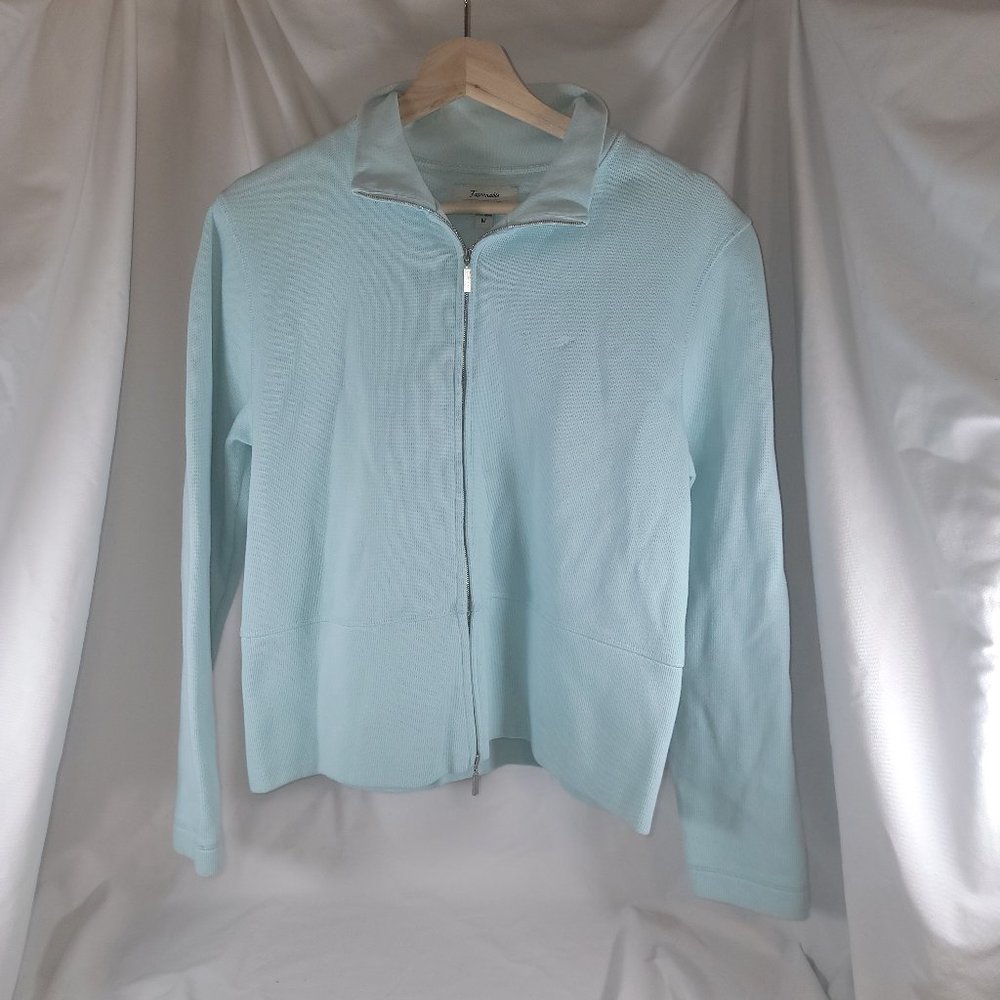 Faconnable full zip sweater - Men's Size Medium - Baby Blue
